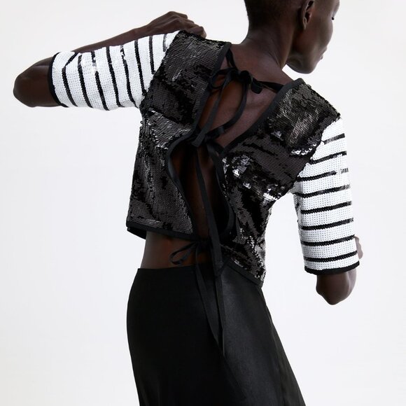 NWT! Zara LIMITED EDITION SEQUIN TOP, Size S - Picture 1 of 4